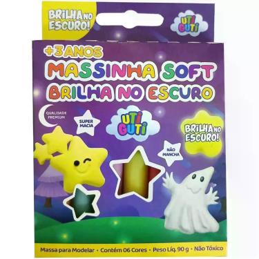 Imagem de Massa para Modelar Utiguti 6CORES Brilha NO ESCUR