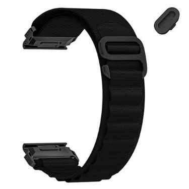 Imagem de MDBBLBM Pulseira de relógio de nylon de 22mm com encaixe rápido compatível com Garmin tactix 8/Fenix 8 pro 47mm/Fenix 7 Pro/6 Pro/5 Plus/E, pulseira para Descent G2/G1 Solar/Epix Pro/quatix 8 47mm