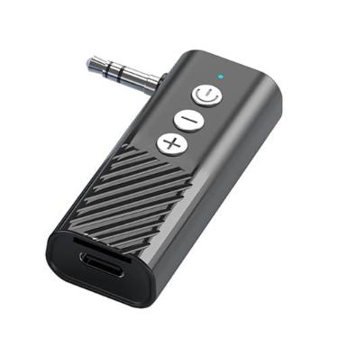Imagem de Adaptador de áudio Bluetooth 5.3 portátil sem fio recarregável adaptador de áudio 3,5 mm auxiliar para TV PC