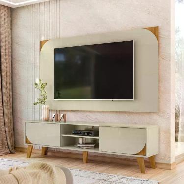 Imagem de Rack com Painel para TV 182cm 2 Portas Duna MDP Cumaru/Opala Sala - MA