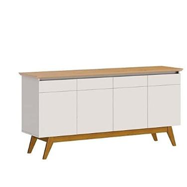 Imagem de Buffet Classic Imcal 66433 Off White Nature 4 Portas Pé de Madeira