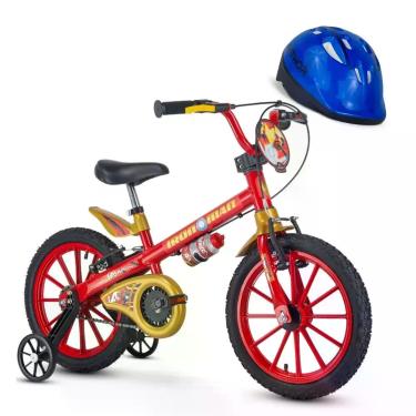 Imagem de Bicicleta Iron Man Homem de Ferro Aro 16 Nathor com Capacete Azul, Ver