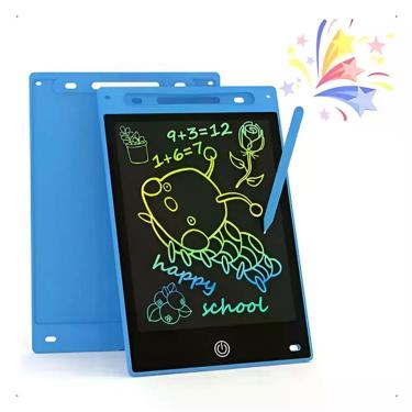 Imagem de Lousa Mágica Eletrônica Tela LCD 12 para Desenho e Anotações Portátil com Caneta e Bateria Azul