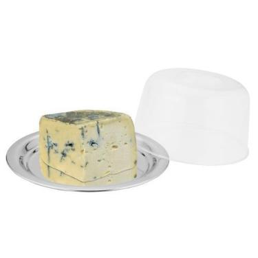 Imagem de Porta Queijo Inox Acrílico 21x21 cm Mimo AN863 - Mimo Style