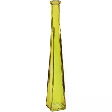 Imagem de Vaso Decorativo Enfeite Casa Floreiro Home&co Vidro 30x5x5cm Amarelo