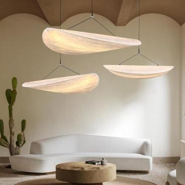 Imagem de Lustre pendente Wabi Sabi, moderno e decorativo, estilo japonês, com altura ajustável, ideal para quarto, cozinha, ilha, sala de estar, sala de jantar, bar e corredor.