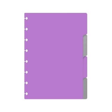 Imagem de Divisórias Iscool Para Caderno De Disco P Solid Colors Lilás e Prata