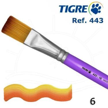 Imagem de Pincel Tigre 443 - Chato Sintético Mesclado, 06