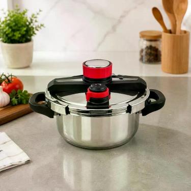 Imagem de Panela de Pressão Sunchan Aço Inox com Revestimento Antiaderente 4L para Fogão de Indução XDX