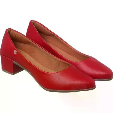 Imagem de sapato feminino  scarpin salto baixo n35 vermelho - zinzen