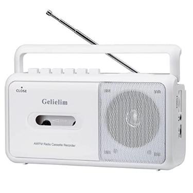 Imagem de Leitor de fita cassete, leitor de cassete de rádio portátil, gravador de fita cassete com alto-falante, conector de fone de ouvido, bateria/tocador de cassete de energia CA, para casa e viagens