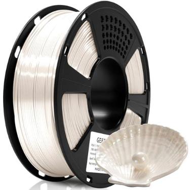 Imagem de Filamento PLA de 1,75 mm, Filamento de impressora 3D Geeetech Seda PLA 1,75 mm para impressora 3D e caneta 3D, 1 kg 1 carretel, Silk White