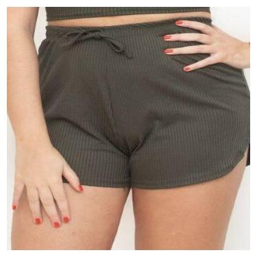 Imagem de Shortinho curto feminino short canelado para academia - barra redonda 