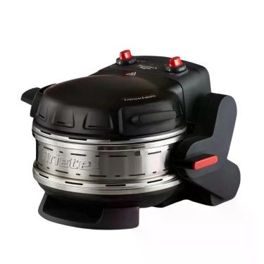 Imagem de Forno de Pizza Elétrico Duplo Ariete 927 1800W Pedra Refratária Design Retrô Preto 110V