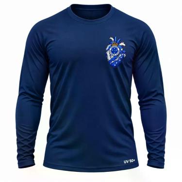 Imagem de Camisa Uv +50 Cruzeiro Torcedor Coração Celeste cor:Azul MarinhoTamanh