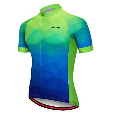 Imagem de Camisa de ciclismo masculina manga curta P-3GG zíper completo reflexivo 3 bolsos, Jp1004, M for Chest37-39.4",Max Waist33.9"