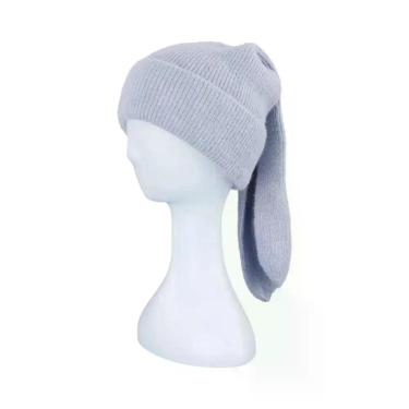 Imagem de Gorro Feminino De Inverno Com Orelhas De Coelho, Macio, Quente E Fofo,