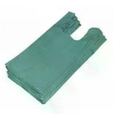 Imagem de Sacola Plástica Reciclada Sacola Reciclada 30 X 40 Verde Pacote com 1 kg Alta Resistência Material 100% Reciclável Verde