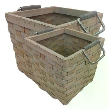 Imagem de Cesta Decorativa De Bambu - 2 Peças