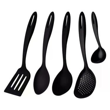 Imagem de Conjunto de Utensilios Tramontina Ability Nylon Preto 5 Peças, Preto, 