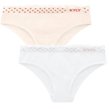 Imagem de Kit 2 Calcinhas Kyly Menina Sem Costura (Box + Tradicional) tamanho:GG