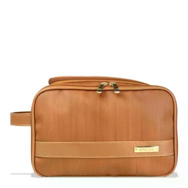 Imagem de Necessaire Feminina Canelado Com Potes EX1094CFP Le Postiche, Caramelo