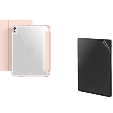 Imagem de Kit Capa + Película Paperlike p iPad Air 5/4 Geração 10.9 - Capa Protetora Anti Impacto Fundo Transparente Fosco e espaço p Apple Pencil Caneta Stylus + Película Fosca p iPad com sensação de papel