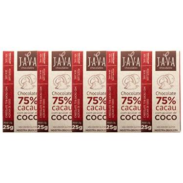 Imagem de Kit 5 Chocolate 75% Cacau Açúcar Coco Vegano Sem Glúten 25g