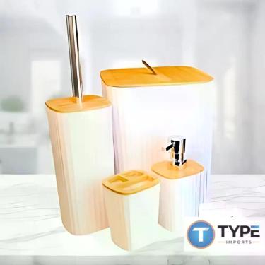 Imagem de Kit Lavabo Lixeiro Saboneteira Dispenser e Porta Escova de Dente e San