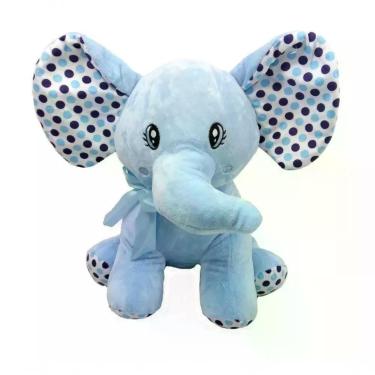 Imagem de Elefante Pelúcia Azul 26 Cm Altura Fofinho