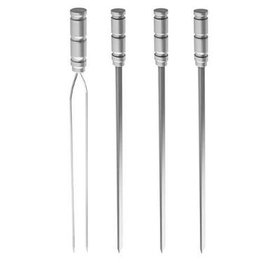 Imagem de Qualinox, 773170, Conjunto de Espetos Para Churrasco 1 Duplo 3 Simples Cabo, cor Alumínio, Aço