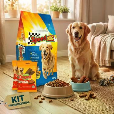 Imagem de Ração cão adulto speeddog 10kg + 2 dogmil bifinho carne 50gr - SPEED D