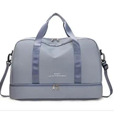 Imagem de Bolsa Mala Fitness Academia Viagem Unissex Transversal Casual Masculino e Feminina Imperme?vel (Azul Claro)