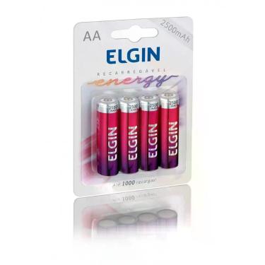 Imagem de 4 Pilhas Recarregáveis Blister Elgin Aa 2500 Mah Até 1000 Recargas