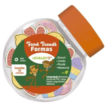 Imagem de Pote com 12 unidades de Borracha Food Trends Formas Leo&Leo Leonora - 