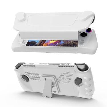 Imagem de NUHFUFA Protective Cover with Detachable Front Shell Compatible with A S U S Rog Ally 7-inch Handheld 2023, Full Coverage with Bracket Anti-drop Dustproof Ergonomic Grip Case(White)