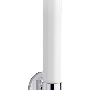 Imagem de Kohler Luminária de banheiro purista 32375-SC01-CPL, iluminação de arandela de parede única, persiana de vidro fosco, listado pela UL, 1, cromo polido