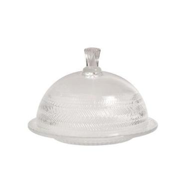 Imagem de Queijeira Com Tampa Lux De Vidro 19,3X12,6 cm - Wincy Casa