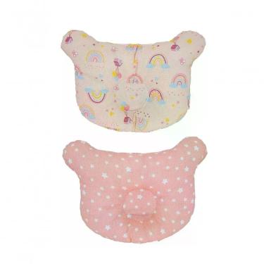 Imagem de Travesseiro Bebe Anatômico Bublim com Suporte para Cabeça Formato Ergonômico Arco Iris Incomfral