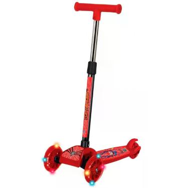 Imagem de Patinete Infantil 3 Rodas e com Luz LED - Vermelha - IMPORTUDO