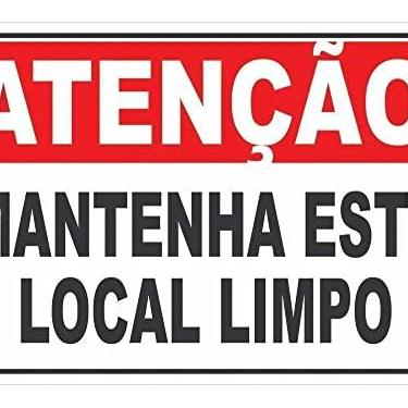 Imagem de Placa Sinal. Limpeza Aviso Mantenha Este Local Limpo Tamanho:20X30CM
