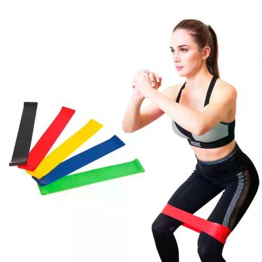 Imagem de Kit 5 Faixas Elásticas Diferentes Intensidades Para Treino