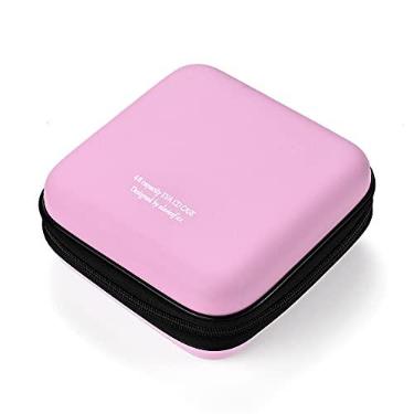 Imagem de LIOVODE Capa para DVD, capa de CD de EVA com 48 capacidades, organizador de armazenamento portátil e protetor de DVD para carro (capacidade 48, rosa 48)