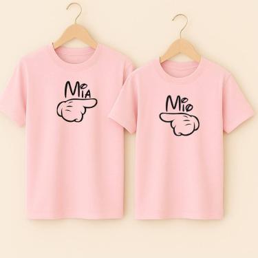 Imagem de Camiseta Algodão Unissex Estampa Mio Mia Lindo Carinho Afeto Amor Nova