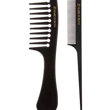 Imagem de Marco Boni Conjunto Com 2 Pentes Gioconda Dentes Espaçados Dentes Finos 2238 Preto