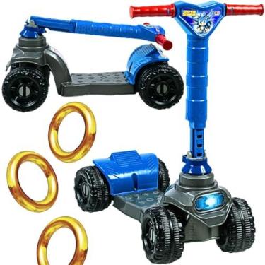 Imagem de Triciclo Carrinho de passeio Andador para Bebê Diversos Modelos Confortáveis Seguro com acessórios removiveis Cestinha Buzina presente criança 1 ano menino menina 12 meses (Patinete 4 rodas Azul)