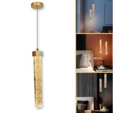 Imagem de Pendente Led Bolhas De Cristal Quadrado Bivolt Lavabo 3 Em 1