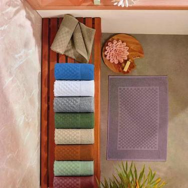 Imagem de Toalha De Piso Horus 70x50 Cm Antiderrapante 1 Peça 100% Algodão - Verde Musgo