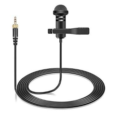 Imagem de Microfone lapela compatível com transmissor de corpo sem fio Sennheiser, microfone de lapela condensador omnidirecional 3,5 mm com trava de parafuso, 1,5 m