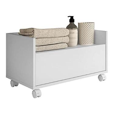 Imagem de Gabinete Armário Banheiro 60cm com Rodízios Multimóveis V3591 Branco